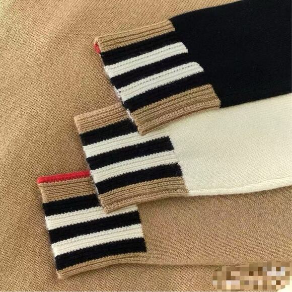 Burberry Icon Stripe Black Cashmere Sweater Size S - Picture 4 of 6